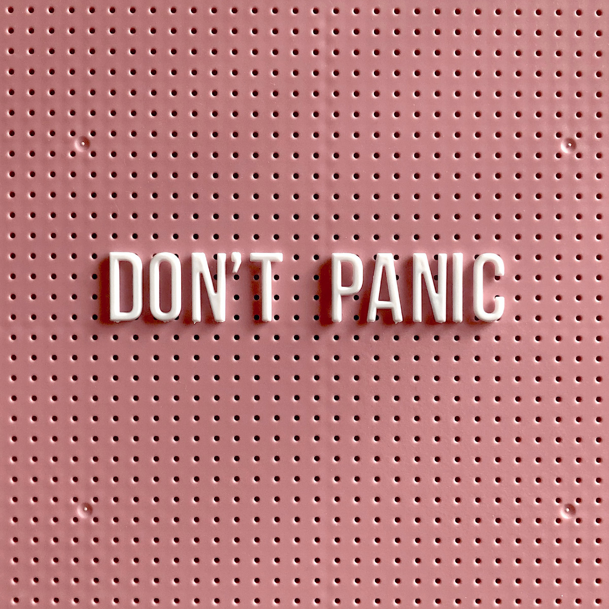 Don't panic spelled out