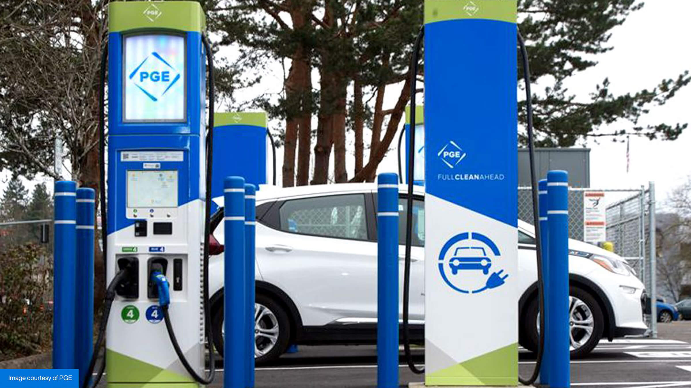 Portland General Electric ad campaign vehicle and charging stations