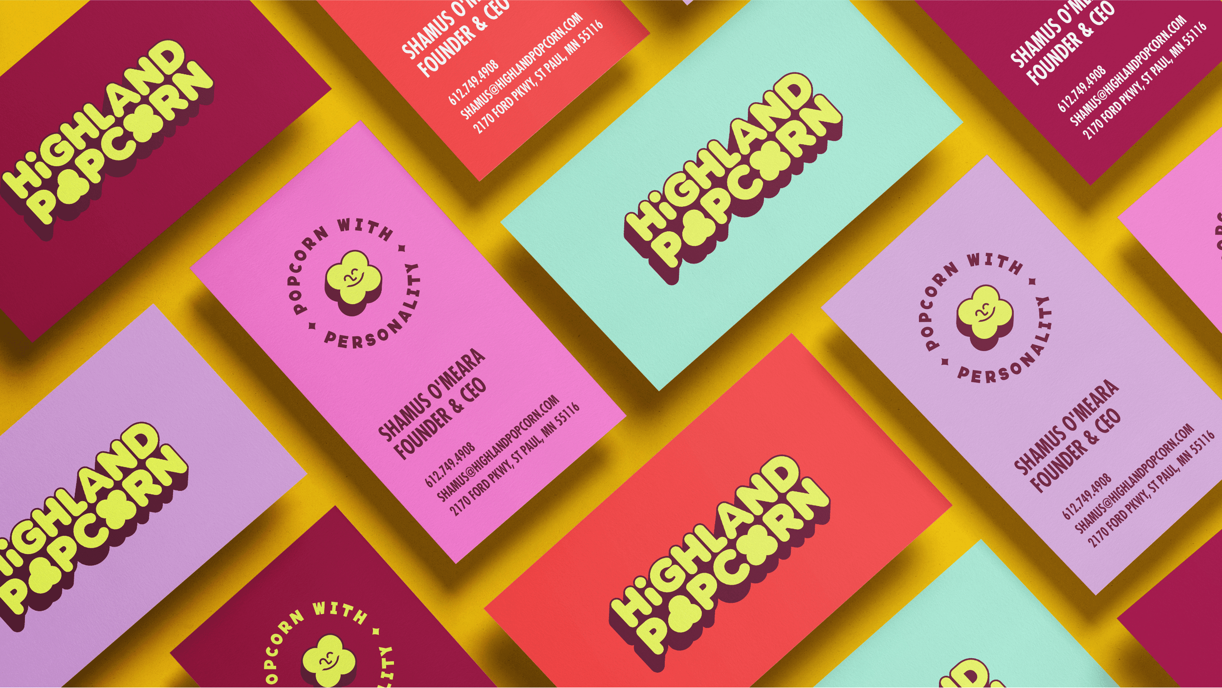 Highland Popcorn business cards