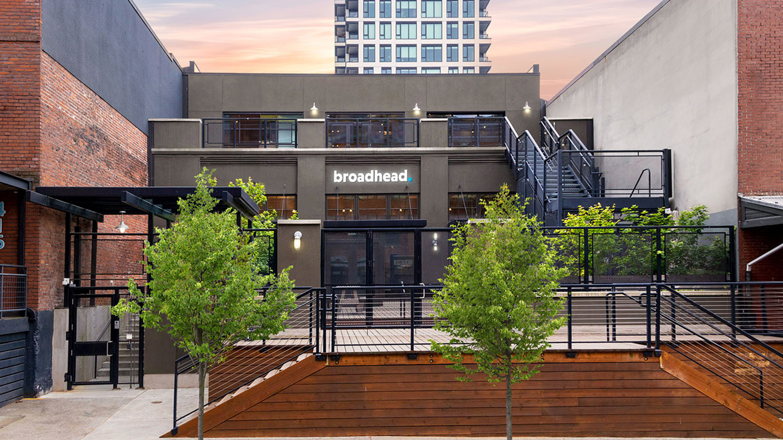 Exterior shot of broadhead's Portland office