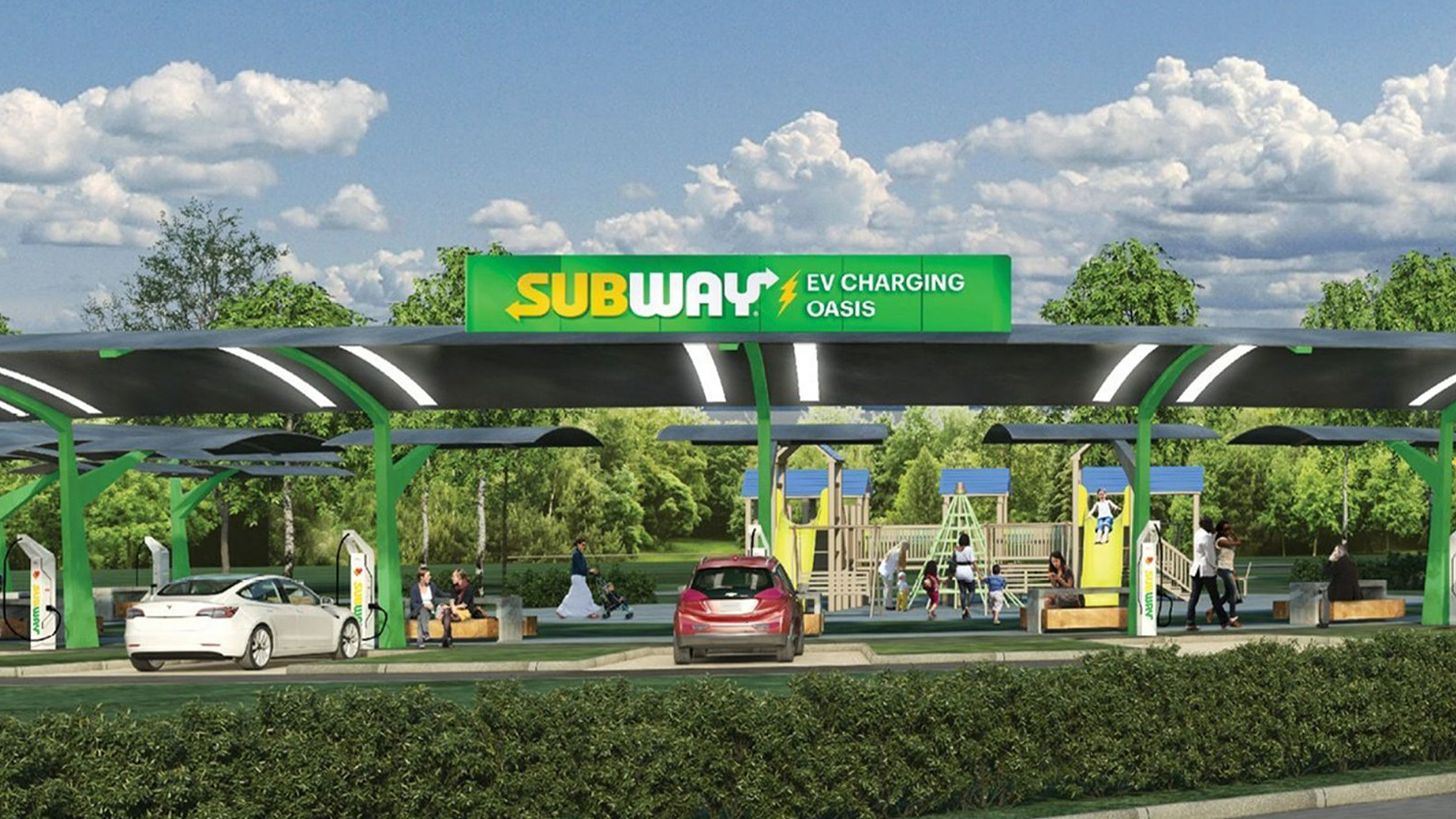 Subway EV charging oasis